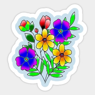 Colorful Flowers Sticker